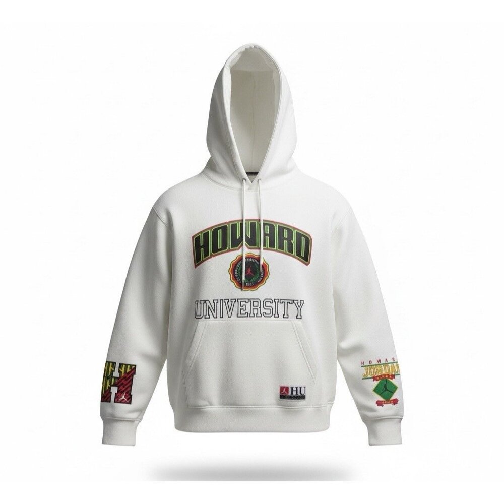 Nike Air Jordan x Howard University Fleece Pullover Hoodie White Size Large NWT